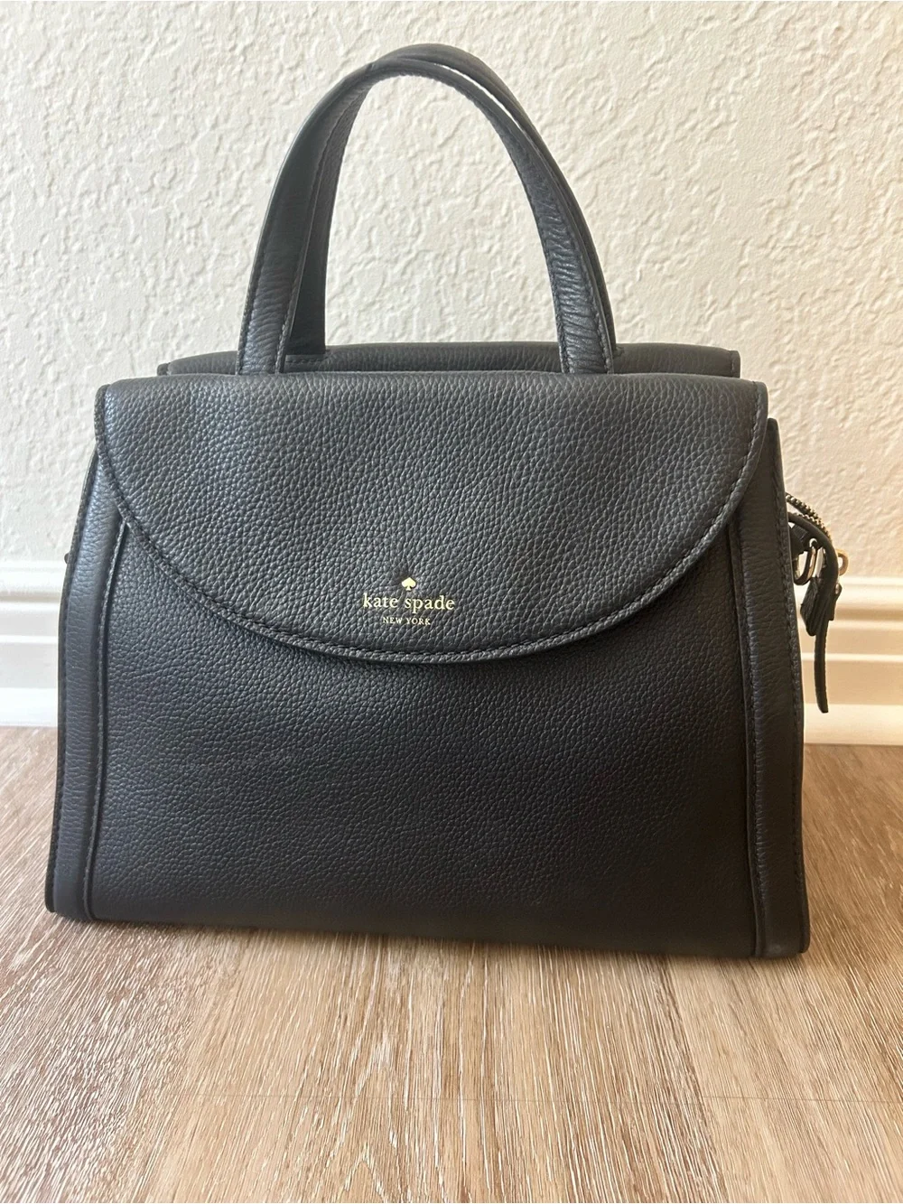 kate spade Black Pebbled Leather Top-Handle Satchel